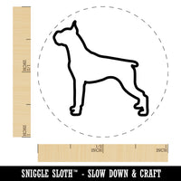 Boxer Dog Outline Self-Inking Rubber Stamp for Stamping Crafting Planners