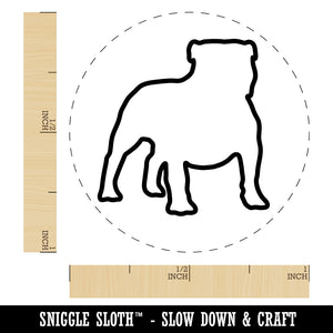 Bulldog English British Dog Outline Self-Inking Rubber Stamp for Stamping Crafting Planners
