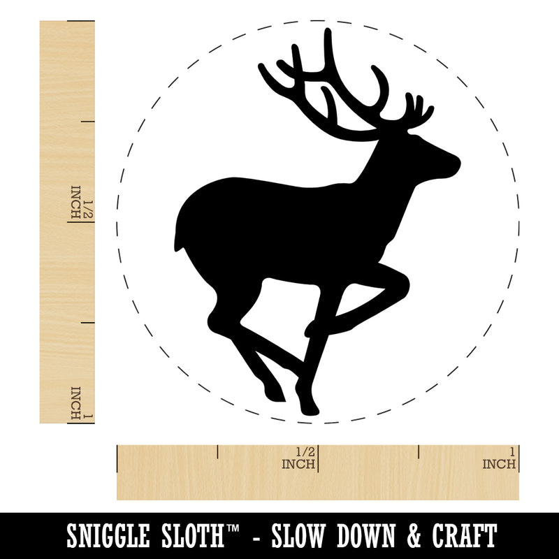 Deer Buck in Profile Solid Self-Inking Rubber Stamp for Stamping Crafting Planners