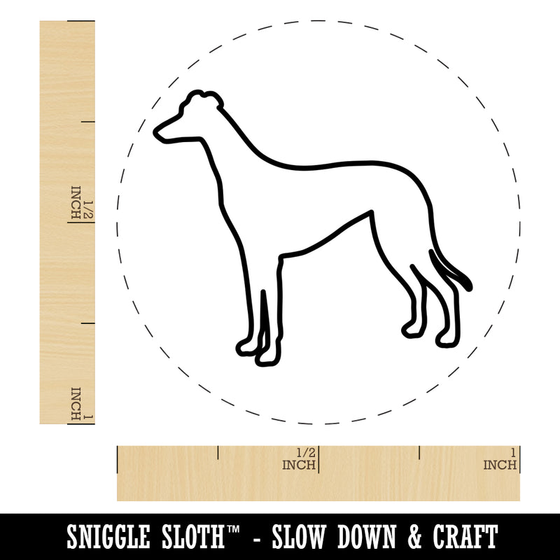 Greyhound Dog Outline Self-Inking Rubber Stamp for Stamping Crafting Planners