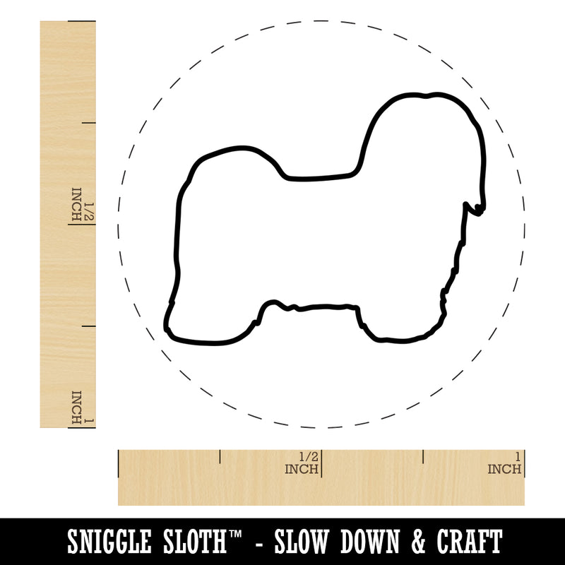 Havanese Dog Outline Self-Inking Rubber Stamp for Stamping Crafting Planners