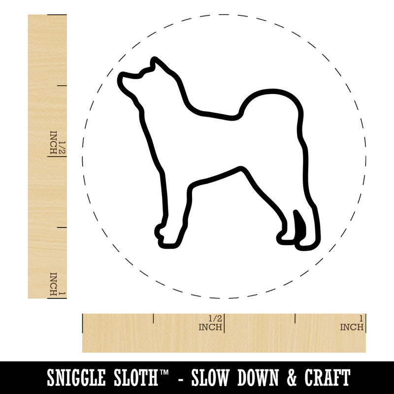 Japanese Akita Dog Outline Self-Inking Rubber Stamp for Stamping Crafting Planners