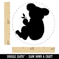 Koala with Leaves Solid Self-Inking Rubber Stamp for Stamping Crafting Planners