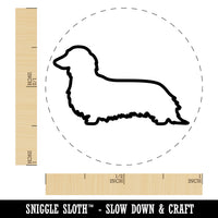 Long Haired Dachshund Dog Outline Self-Inking Rubber Stamp for Stamping Crafting Planners