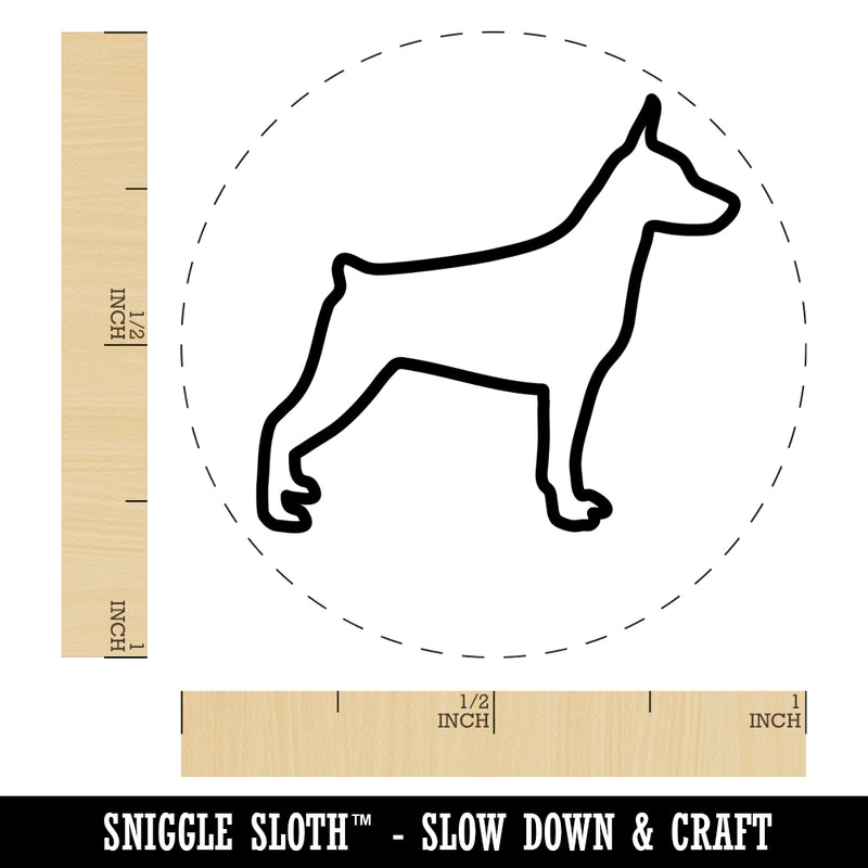 Miniature Pinscher Min Pin Dog Outline Self-Inking Rubber Stamp for Stamping Crafting Planners