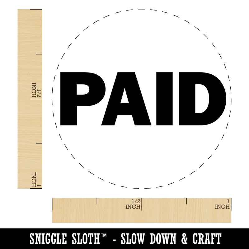 Paid Bold Text Solid Self-Inking Rubber Stamp for Stamping Crafting Planners