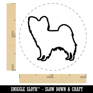 Papillon Continental Toy Spaniel Dog Outline Self-Inking Rubber Stamp for Stamping Crafting Planners