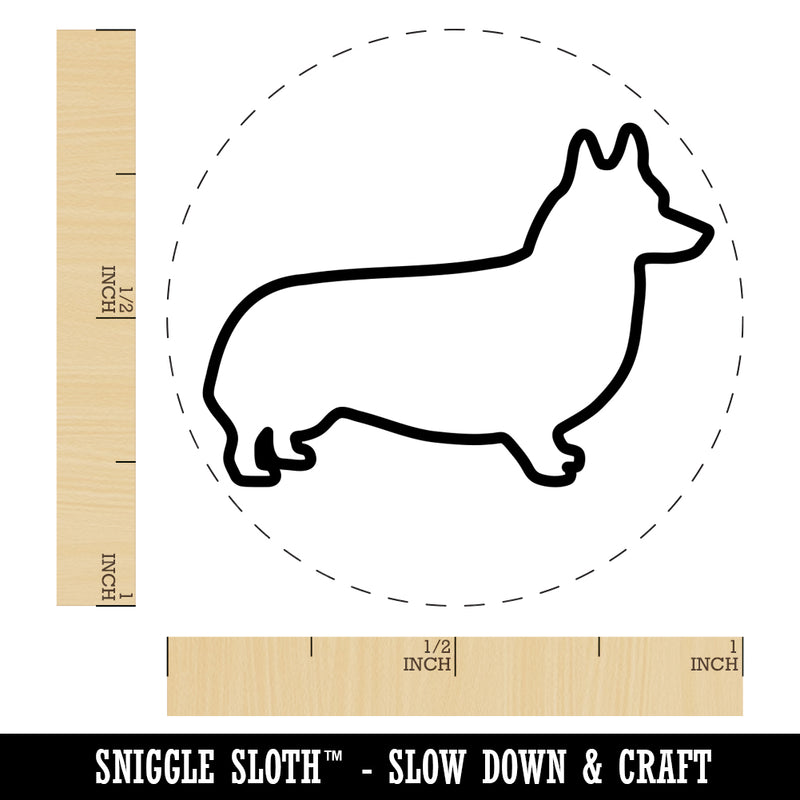 Pembroke Welsh Corgi Dog Outline Self-Inking Rubber Stamp for Stamping Crafting Planners