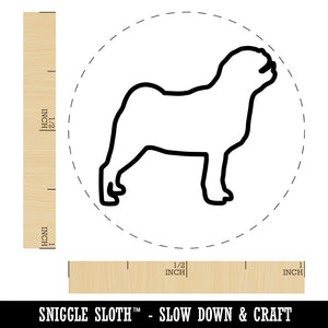 Pug Dog Outline Self-Inking Rubber Stamp for Stamping Crafting Planners