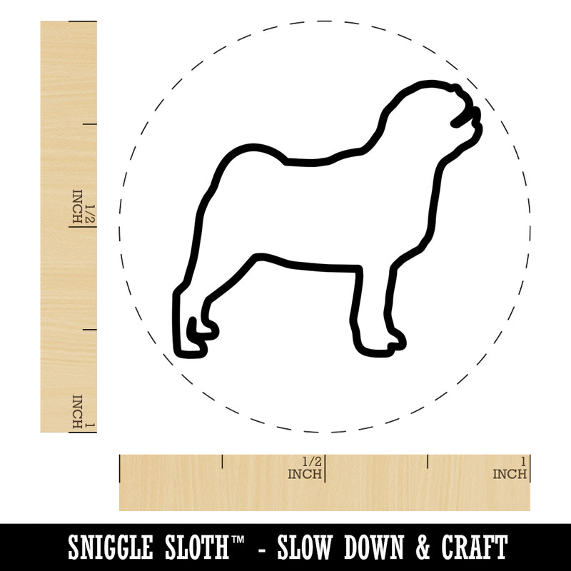 Pug Dog Outline Self-Inking Rubber Stamp for Stamping Crafting Planners