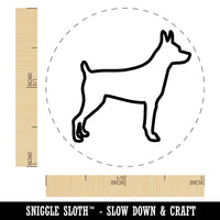 Rat Terrier Dog Outline Self-Inking Rubber Stamp for Stamping Crafting Planners