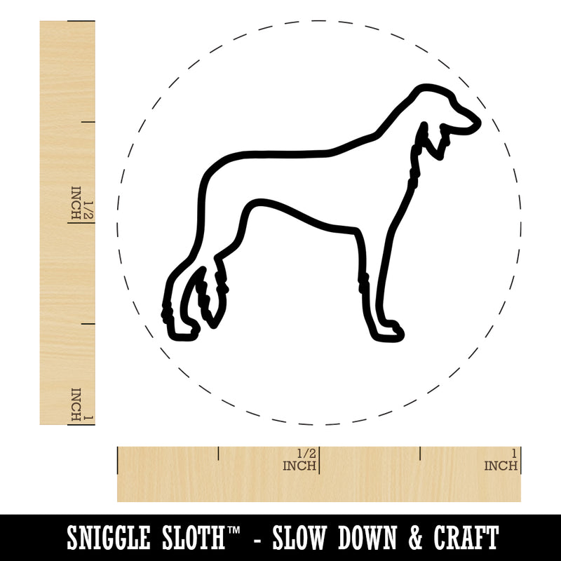 Saluki Dog Outline Self-Inking Rubber Stamp for Stamping Crafting Planners