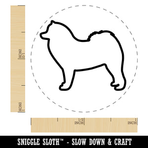 Samoyed Dog Outline Self-Inking Rubber Stamp for Stamping Crafting Planners