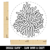 Sea Anemone Outline Ocean Life Self-Inking Rubber Stamp for Stamping Crafting Planners