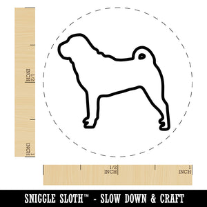 Shar-Pei Dog Outline Self-Inking Rubber Stamp for Stamping Crafting Planners