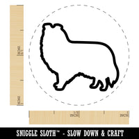 Shetland Sheepdog Sheltie Dog Outline Self-Inking Rubber Stamp for Stamping Crafting Planners