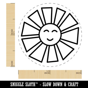 Smiling Sunshine Self-Inking Rubber Stamp for Stamping Crafting Planners
