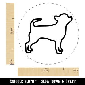 Smooth Coat Chihuahua Apple Head Dog Outline Self-Inking Rubber Stamp for Stamping Crafting Planners