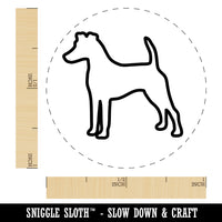 Smooth Fox Terrier Dog Outline Self-Inking Rubber Stamp for Stamping Crafting Planners