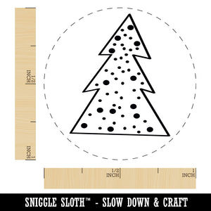 Snowy Woodland Tree Self-Inking Rubber Stamp for Stamping Crafting Planners