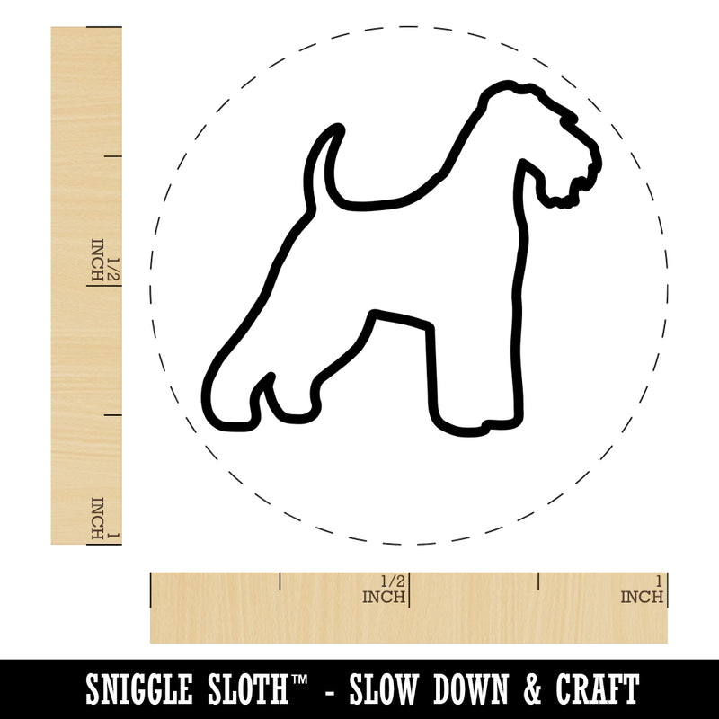 Welsh Terrier Dog Outline Self-Inking Rubber Stamp for Stamping Crafting Planners