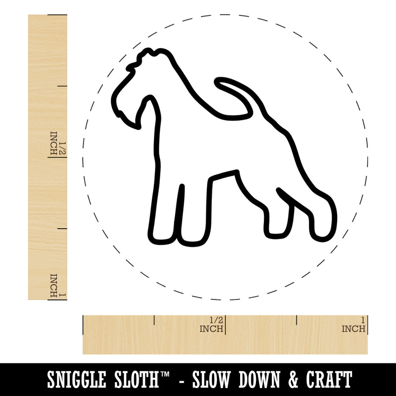 Wire Hair Fox Terrier Dog Outline Self-Inking Rubber Stamp for Stamping Crafting Planners