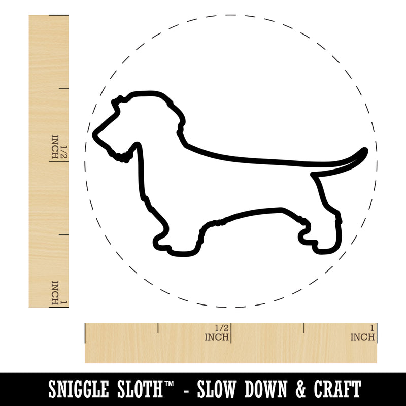 Wirehaired Dachshund Dog Outline Self-Inking Rubber Stamp for Stamping Crafting Planners
