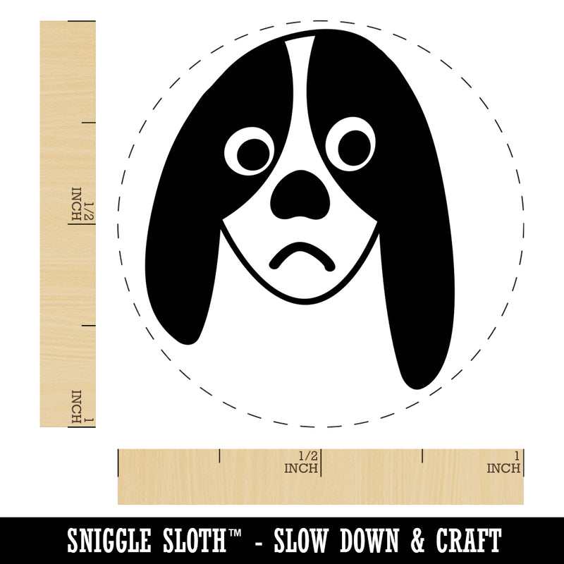 Bored Basset Hound Face Self-Inking Rubber Stamp for Stamping Crafting Planners