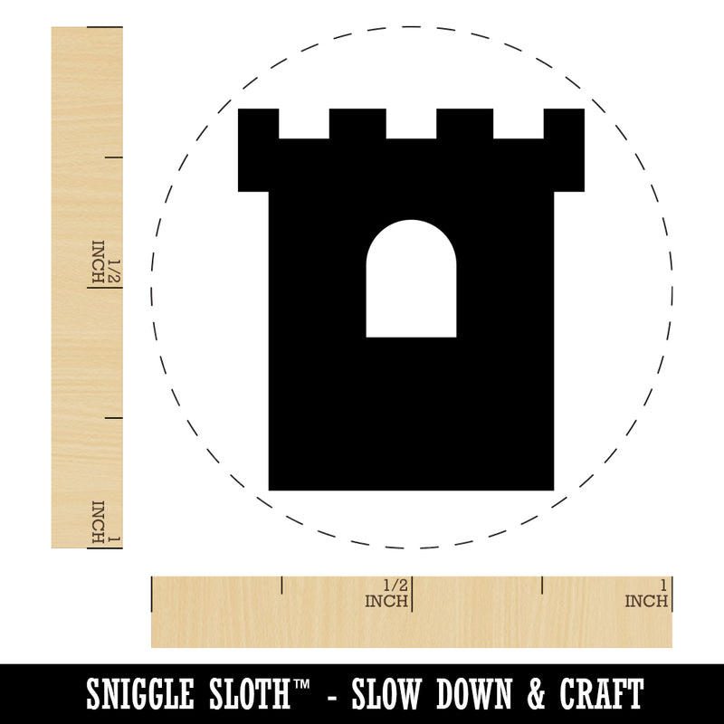 Castle Turret Tower Solid Self-Inking Rubber Stamp for Stamping Crafting Planners
