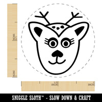 Delightful Deer Face Self-Inking Rubber Stamp for Stamping Crafting Planners