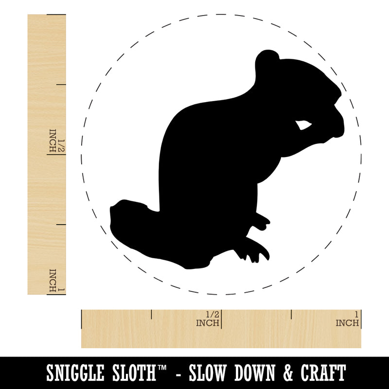 Squirrel Chipmunk Eating Solid Self-Inking Rubber Stamp for Stamping Crafting Planners