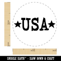 USA with Stars Patriotic Fun Text Self-Inking Rubber Stamp for Stamping Crafting Planners