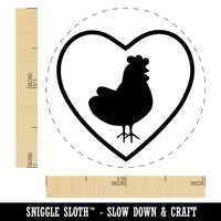 Chicken in Heart Self-Inking Rubber Stamp for Stamping Crafting Planners