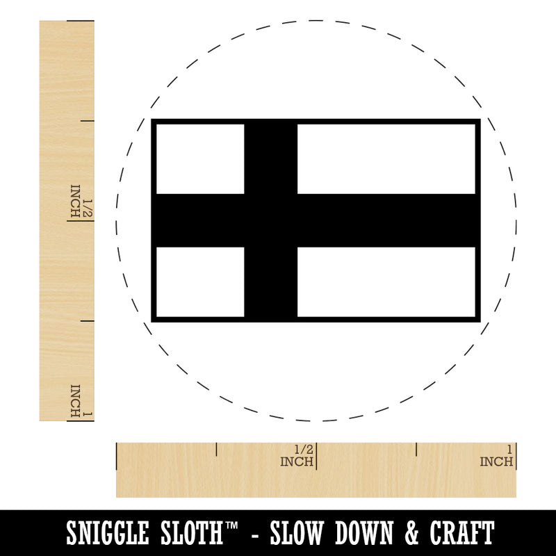 Finland Flag Self-Inking Rubber Stamp for Stamping Crafting Planners