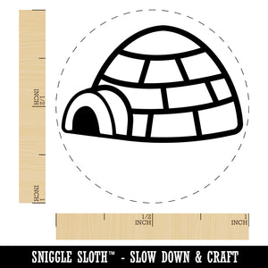 Igloo Ice House Self-Inking Rubber Stamp for Stamping Crafting Planners