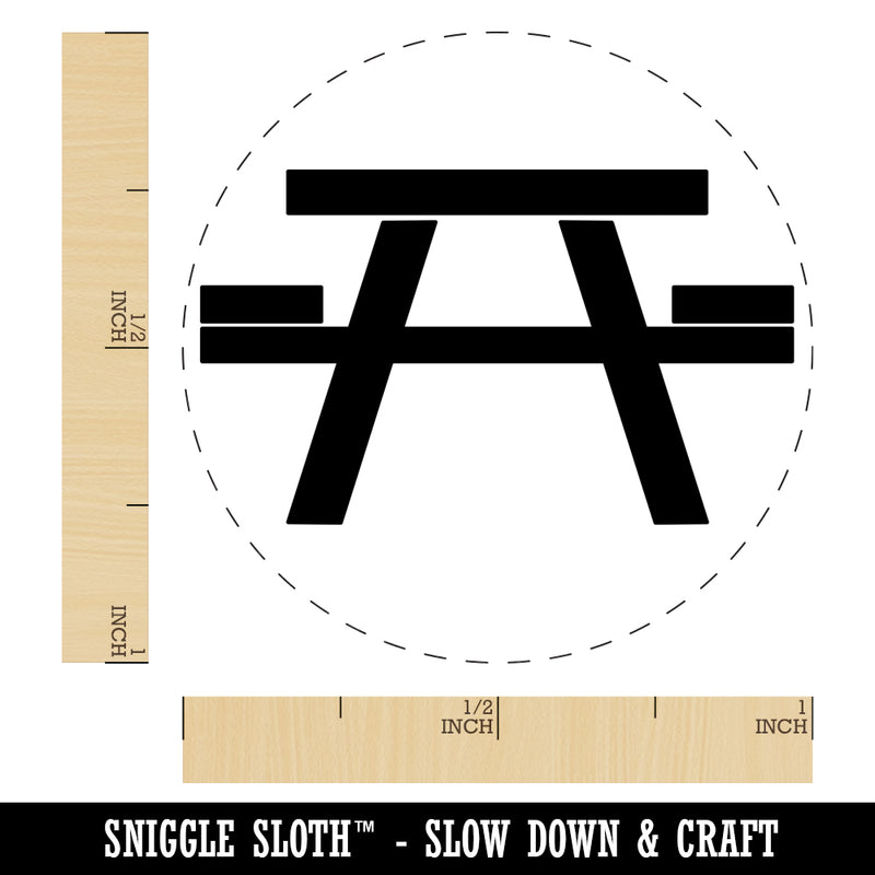 Picnic Table Solid Self-Inking Rubber Stamp for Stamping Crafting Planners
