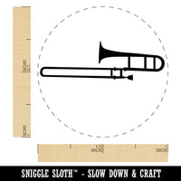 Trombone Music Instrument Silhouette Self-Inking Rubber Stamp for Stamping Crafting Planners