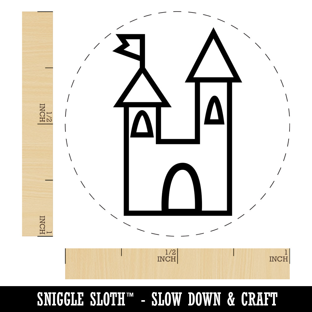 Castle Fairytale Self-Inking Rubber Stamp for Stamping Crafting Planners