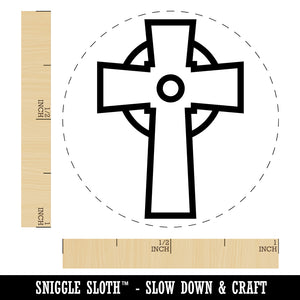 Celtic Cross Simple Outline Self-Inking Rubber Stamp for Stamping Crafting Planners