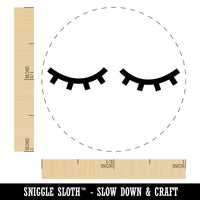 Closed Eyes Sleeping Eyelashes Pair Self-Inking Rubber Stamp for Stamping Crafting Planners