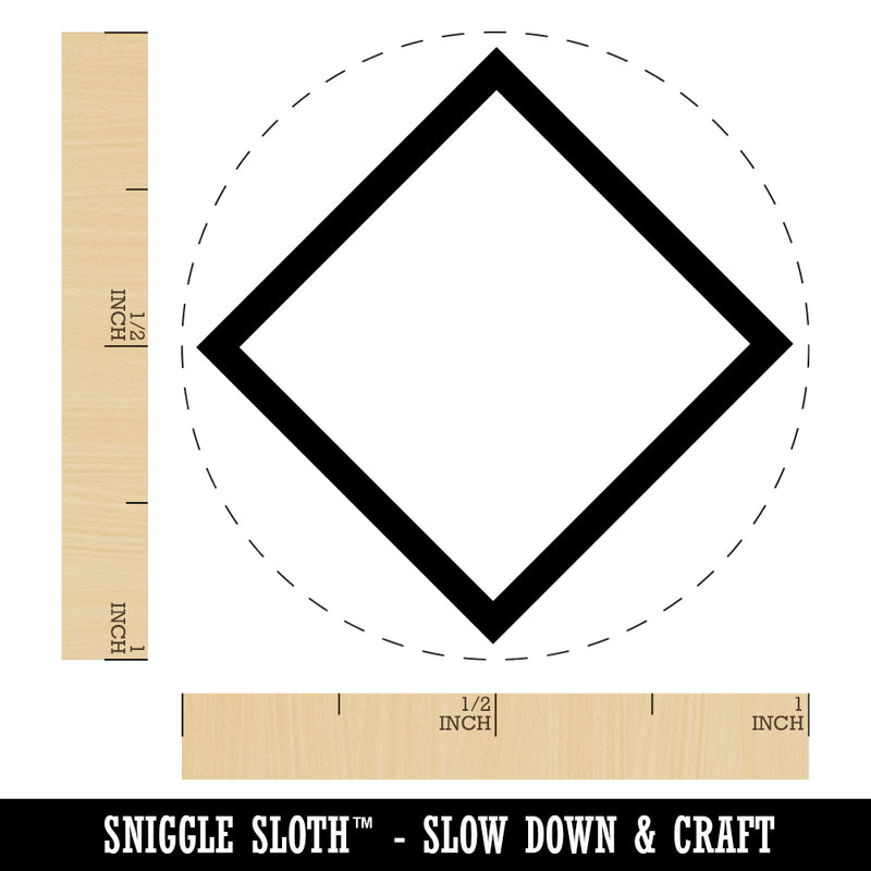 Diamond Shape Border Outline Self-Inking Rubber Stamp for Stamping Crafting Planners