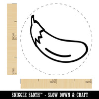 Eggplant Outline Self-Inking Rubber Stamp for Stamping Crafting Planners