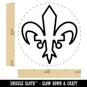 Fleur De Lis French Mardi Gras Outline Self-Inking Rubber Stamp for Stamping Crafting Planners
