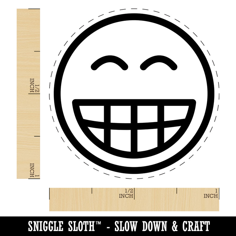 Happy Face Big Smile Teeth Grin Emoticon Self-Inking Rubber Stamp for Stamping Crafting Planners