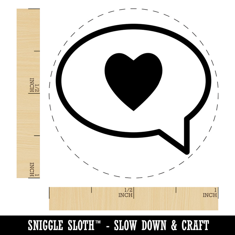 Heart Love in Text Callout Self-Inking Rubber Stamp for Stamping Crafting Planners