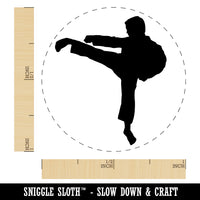 Martial Arts Karate Kick Solid Self-Inking Rubber Stamp for Stamping Crafting Planners