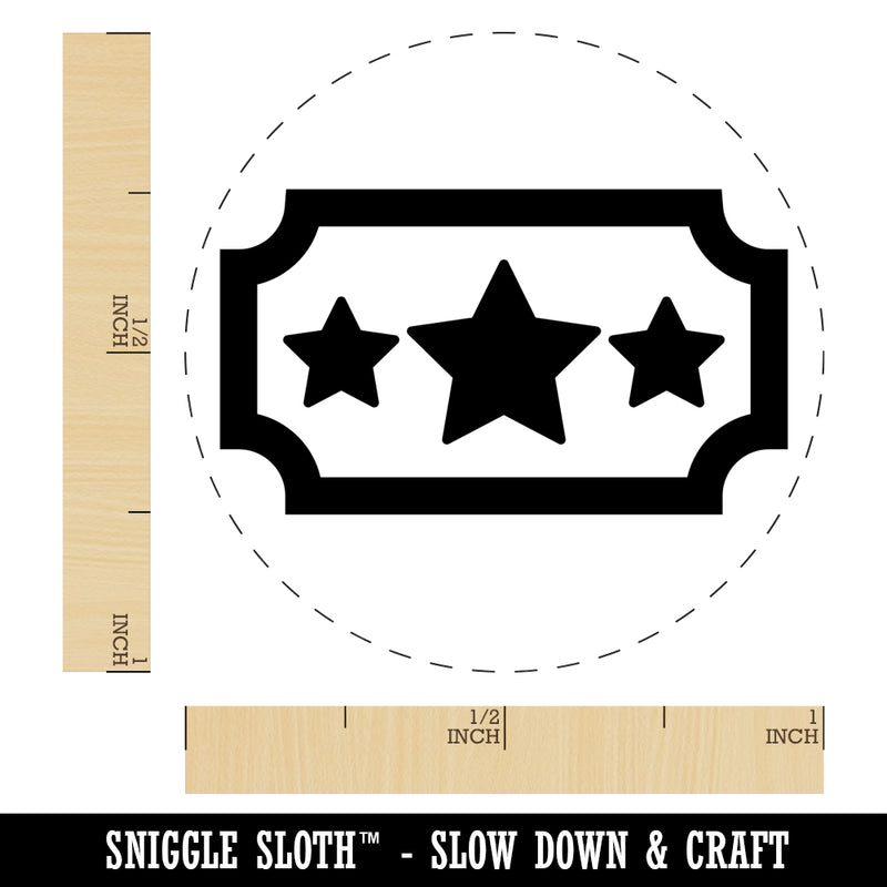 Movie Ticket with Stars Raffle Ticket Solid Self-Inking Rubber Stamp for Stamping Crafting Planners