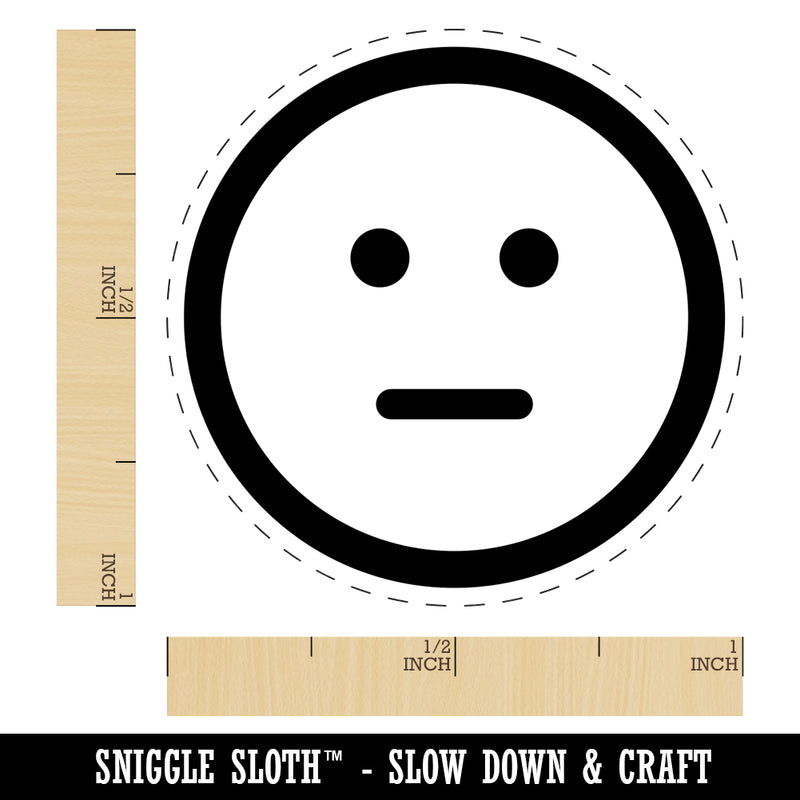 Neutral Face Emoticon Self-Inking Rubber Stamp for Stamping Crafting Planners