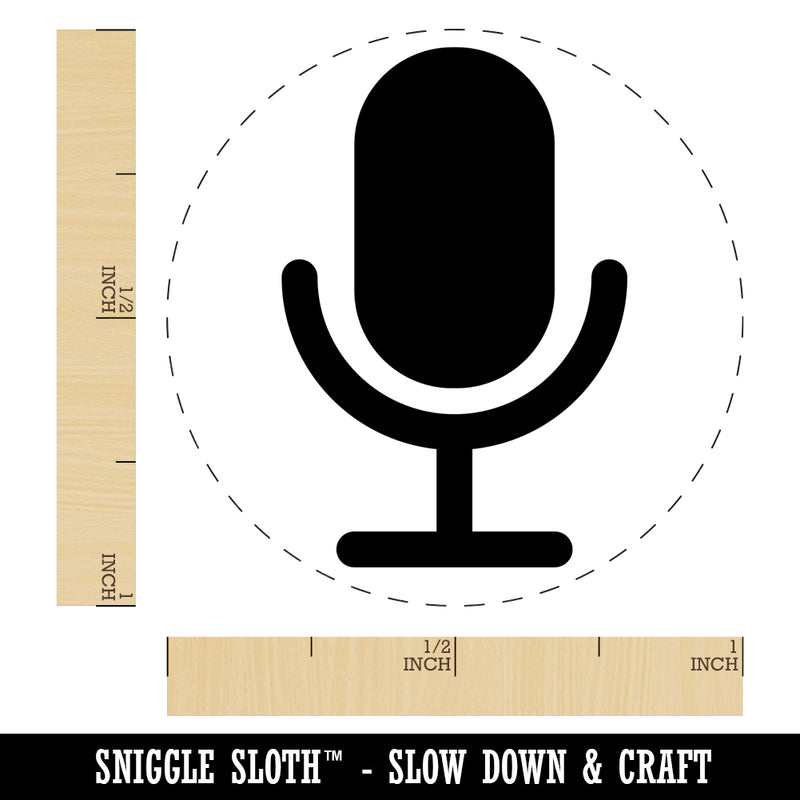 Podcast Broadcast Microphone Self-Inking Rubber Stamp for Stamping Crafting Planners
