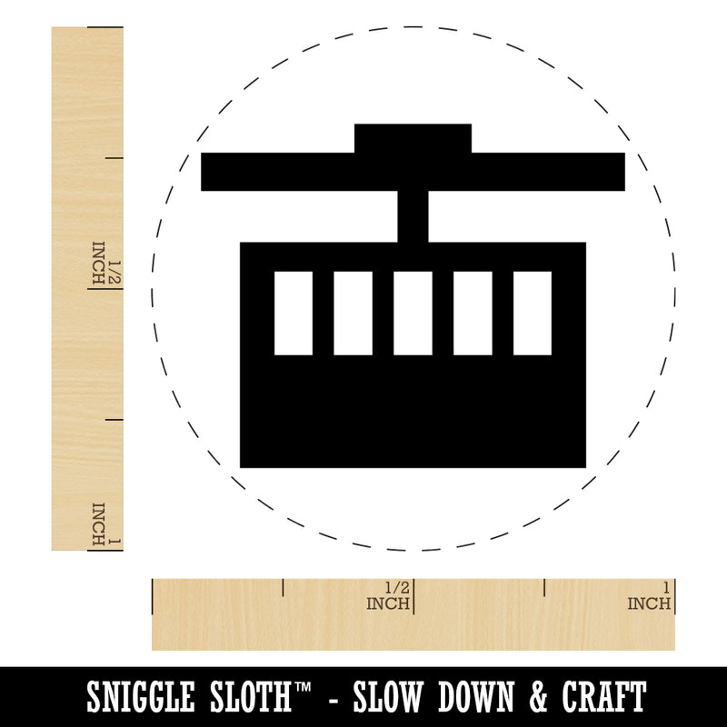 Ski Tram Lift Self-Inking Rubber Stamp for Stamping Crafting Planners